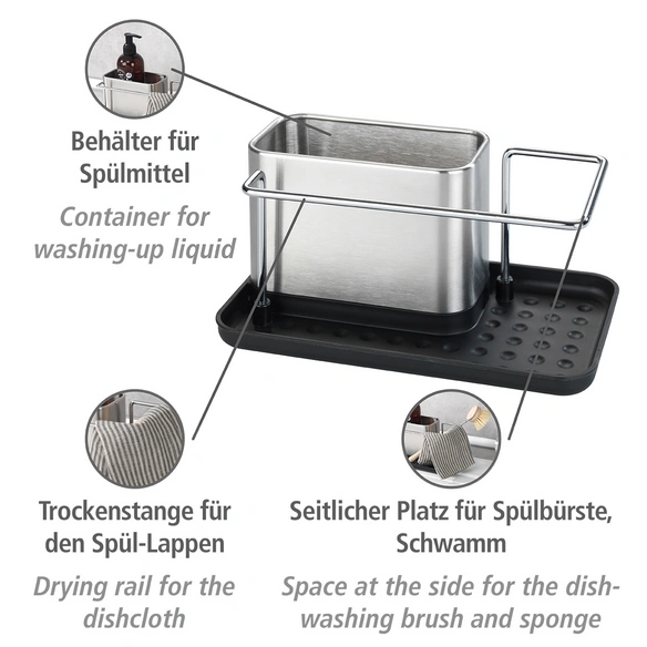 Organizer, Edelstahl, silberfarben/schwarz