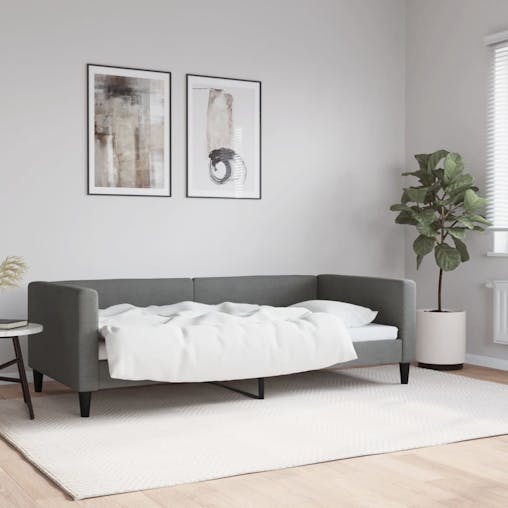 NNEVL Day Bed Dark Grey 90x190 cm Fabric