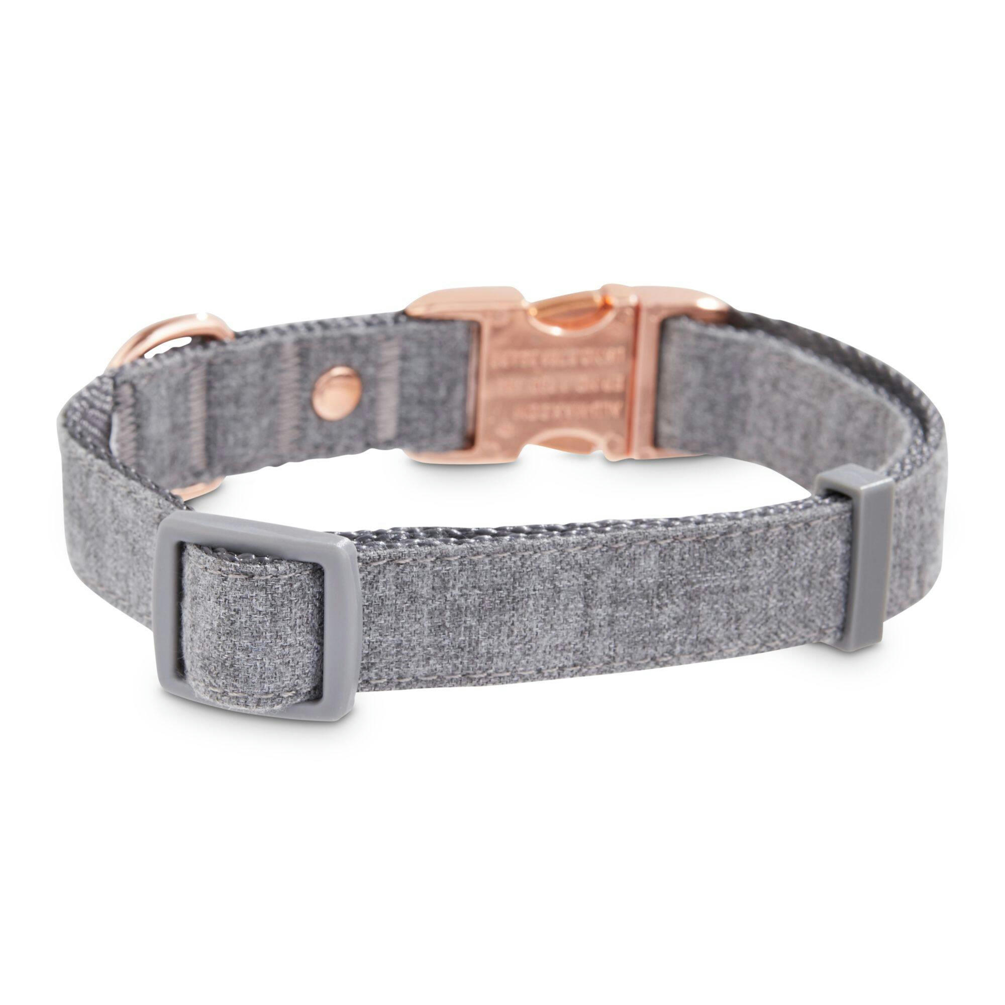Petco Nylon Dog Collar, Adjustable, Assorted Sizes, Rose Gold/Grey
