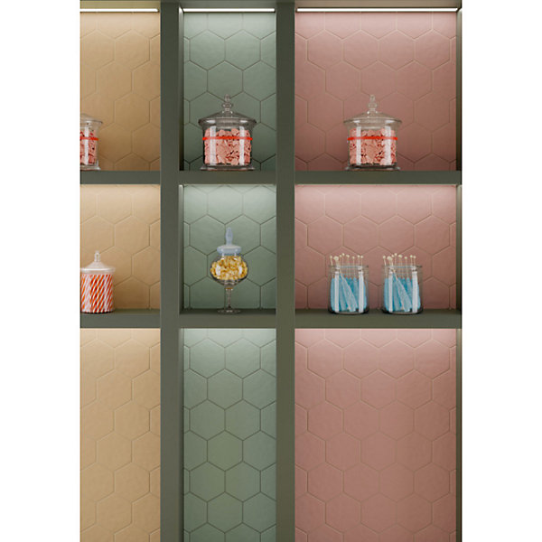 Carrelage sol / mur hexagonal rose 17x15 cm MINIMA8.6 ROSA