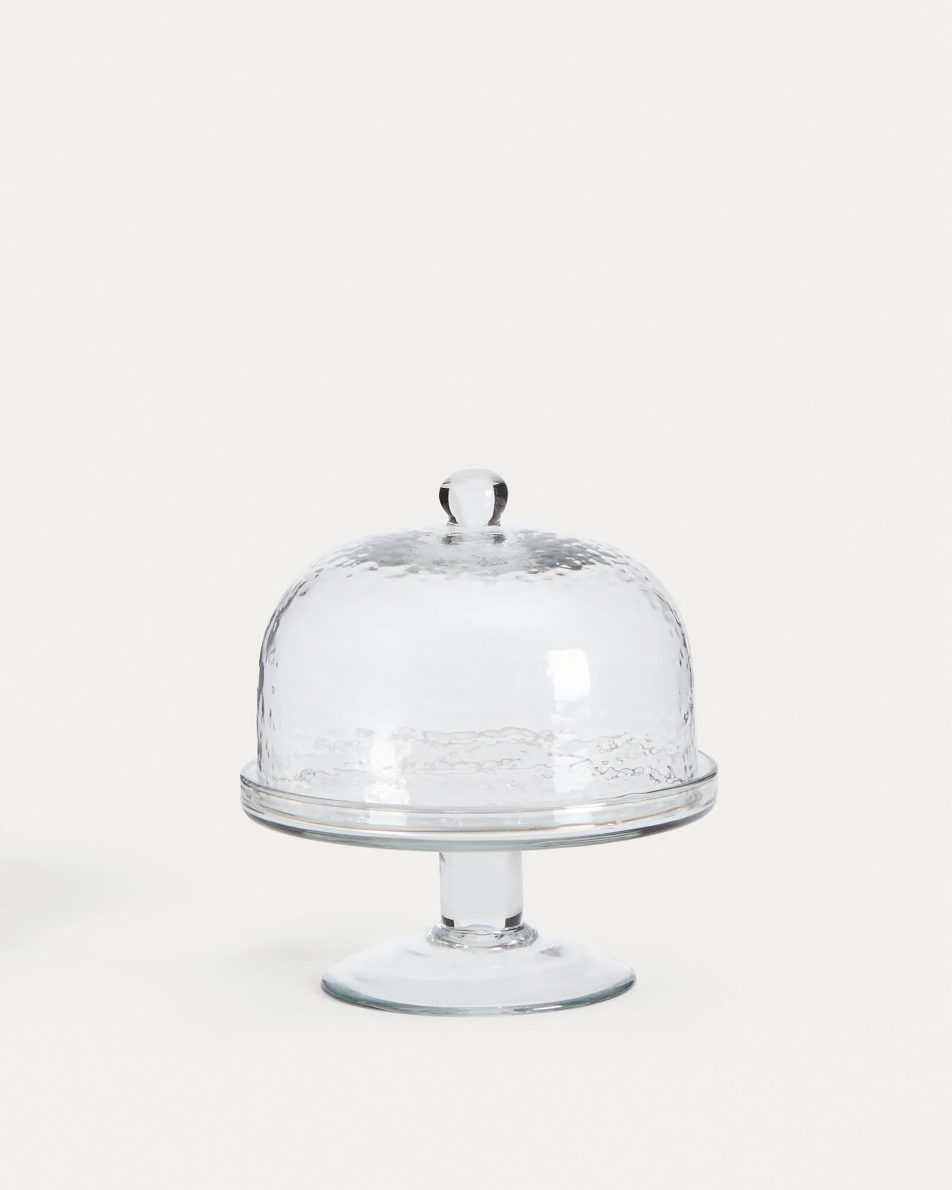 Sileia transparent recycled glass cake plate