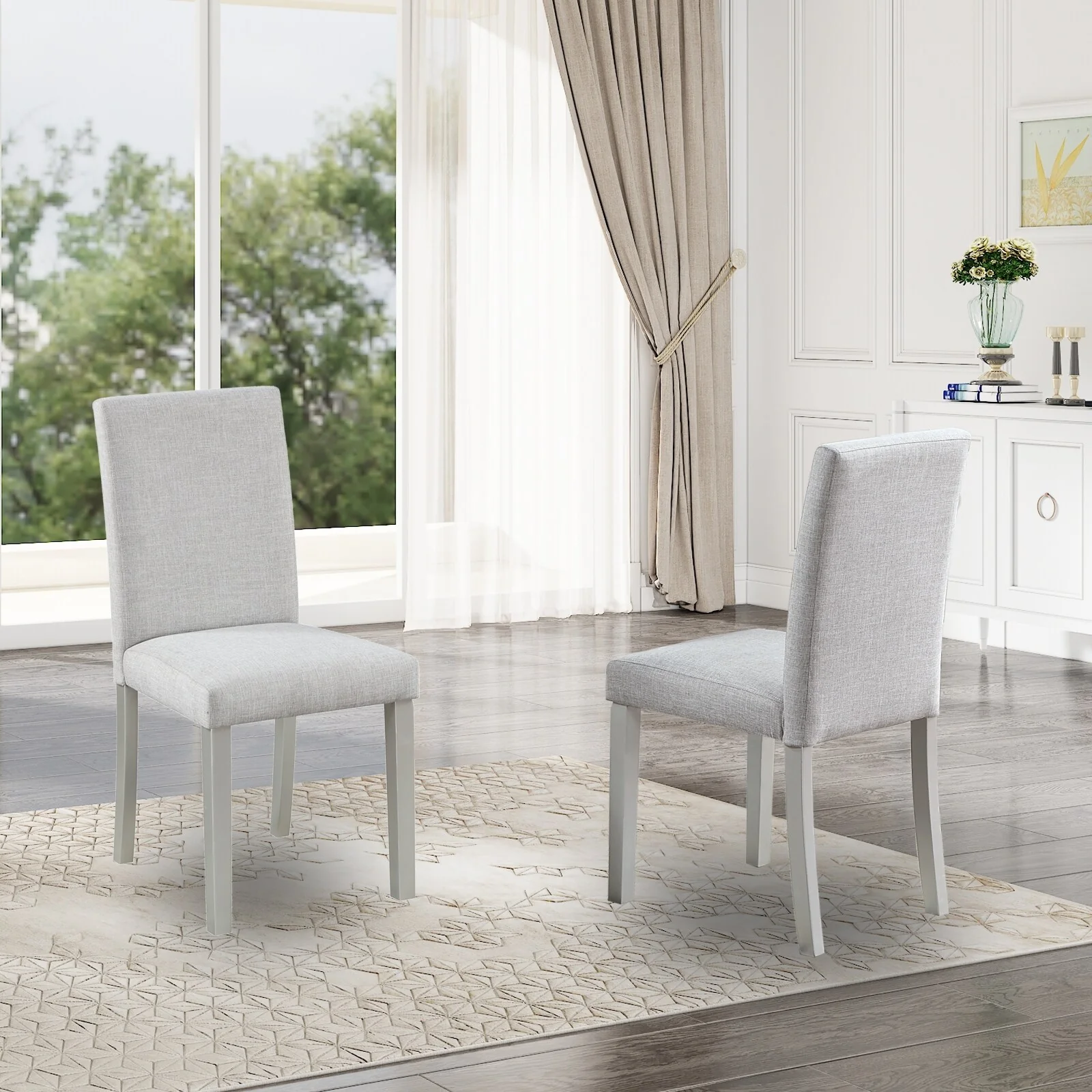 Dining Chairs Only, Dining Chairs set for 4, Kitchen Chair with Padded Seat, Side Chair for Dining Room