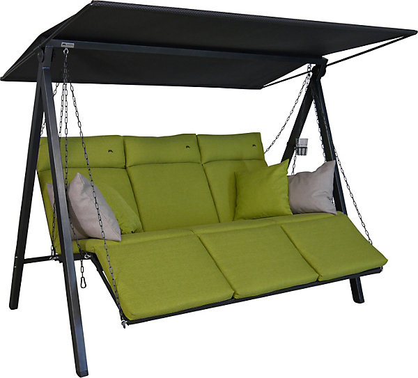 balancelle Lounge Smart - balancelle de jardin pour s'asseoir, s'allonger et se détendre, avec fonction lit, vert