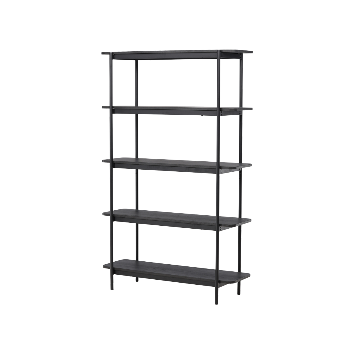 Nest living Werner Hoge Houten Boekenkast - B 120 cm - Zwart