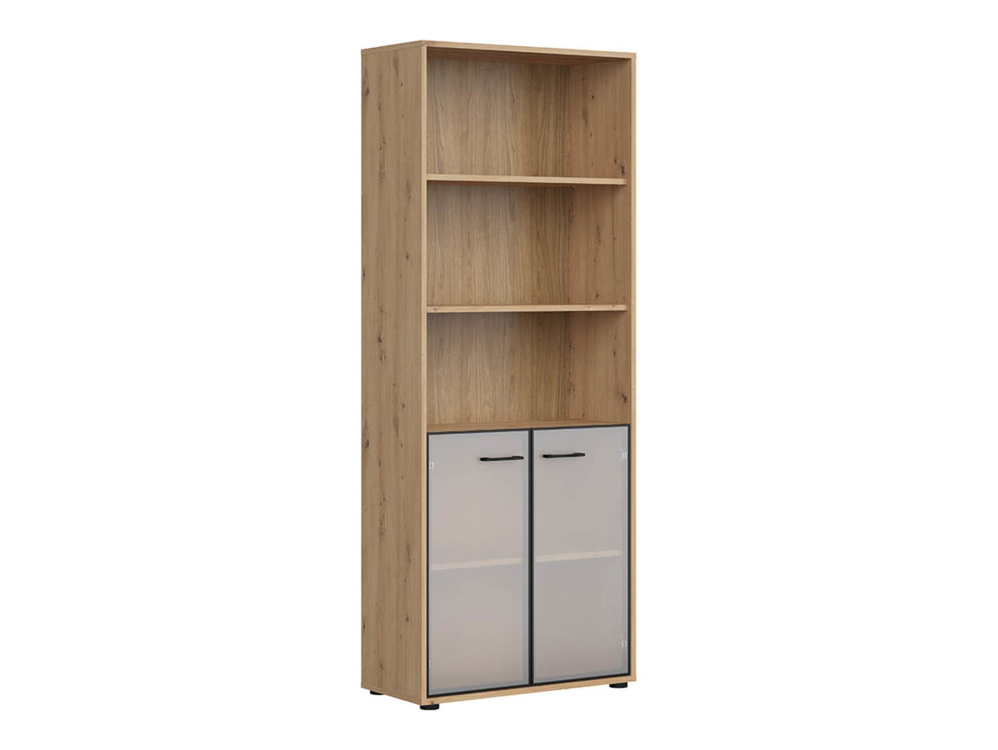 Regał Space Office z 2 drzwiami i 3 półkami dąb artisan