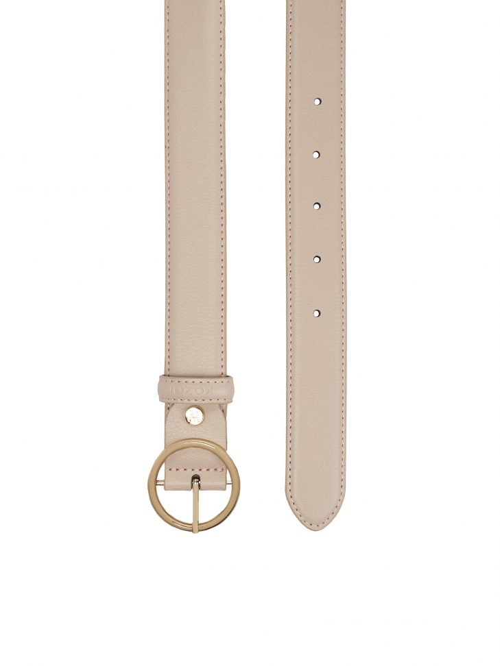 Light pink belt with round buckle