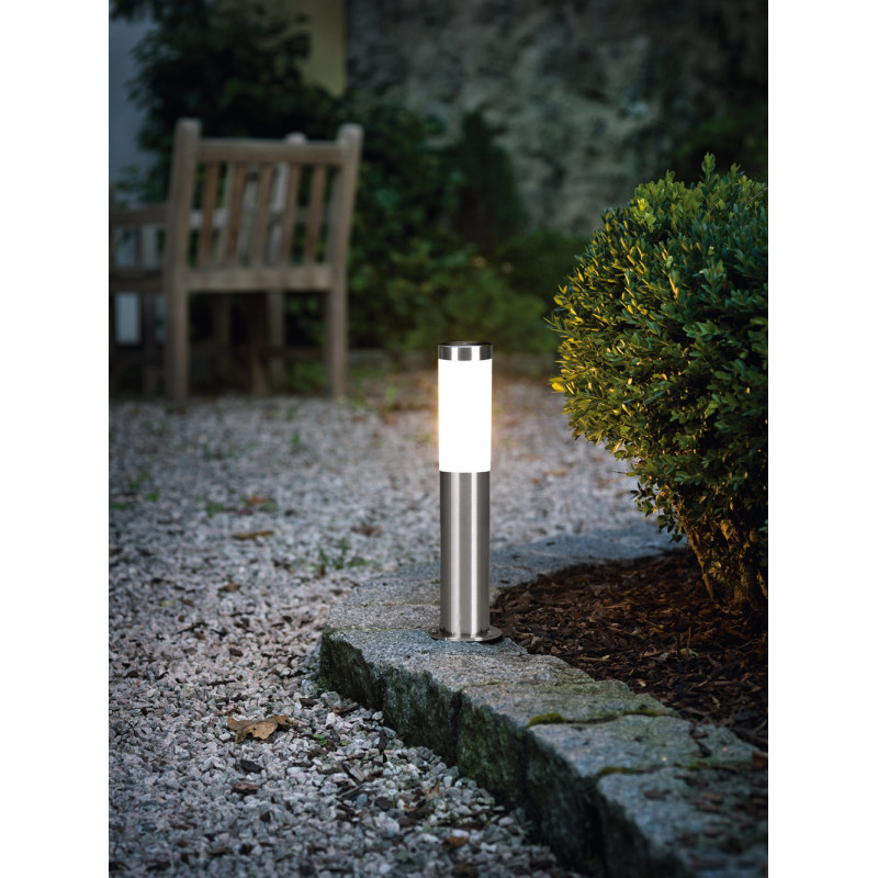 Borne extérieure Helsinki en acier inoxydable 45 cm E27 12 W EGLO