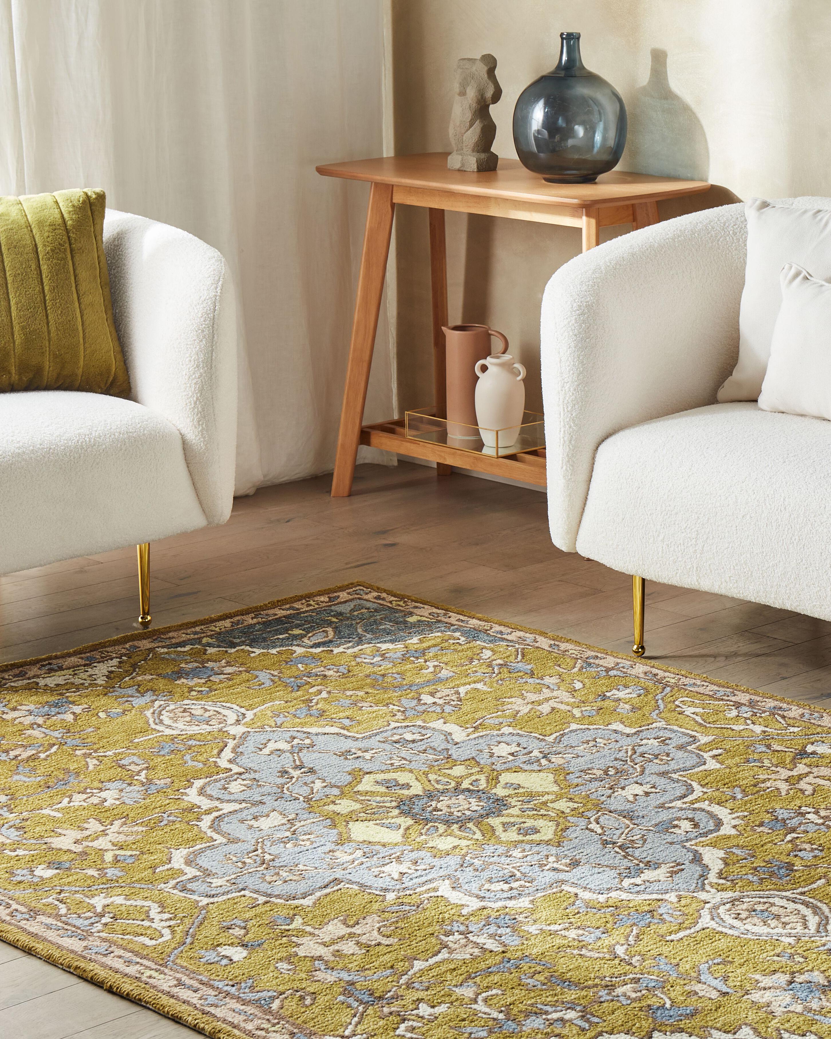 Rug MUCUR Yellow 200 x 200 cm Wool