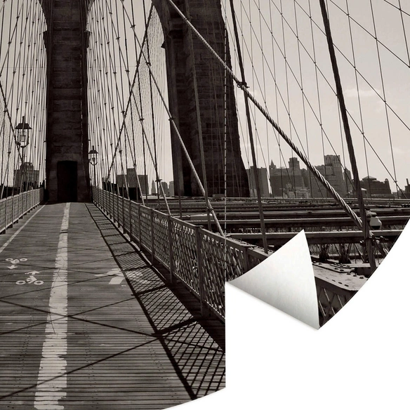 Vliestapete »Runde Vliestapete«, Brooklyn Bridge Vintage, mehrfarbig, matt