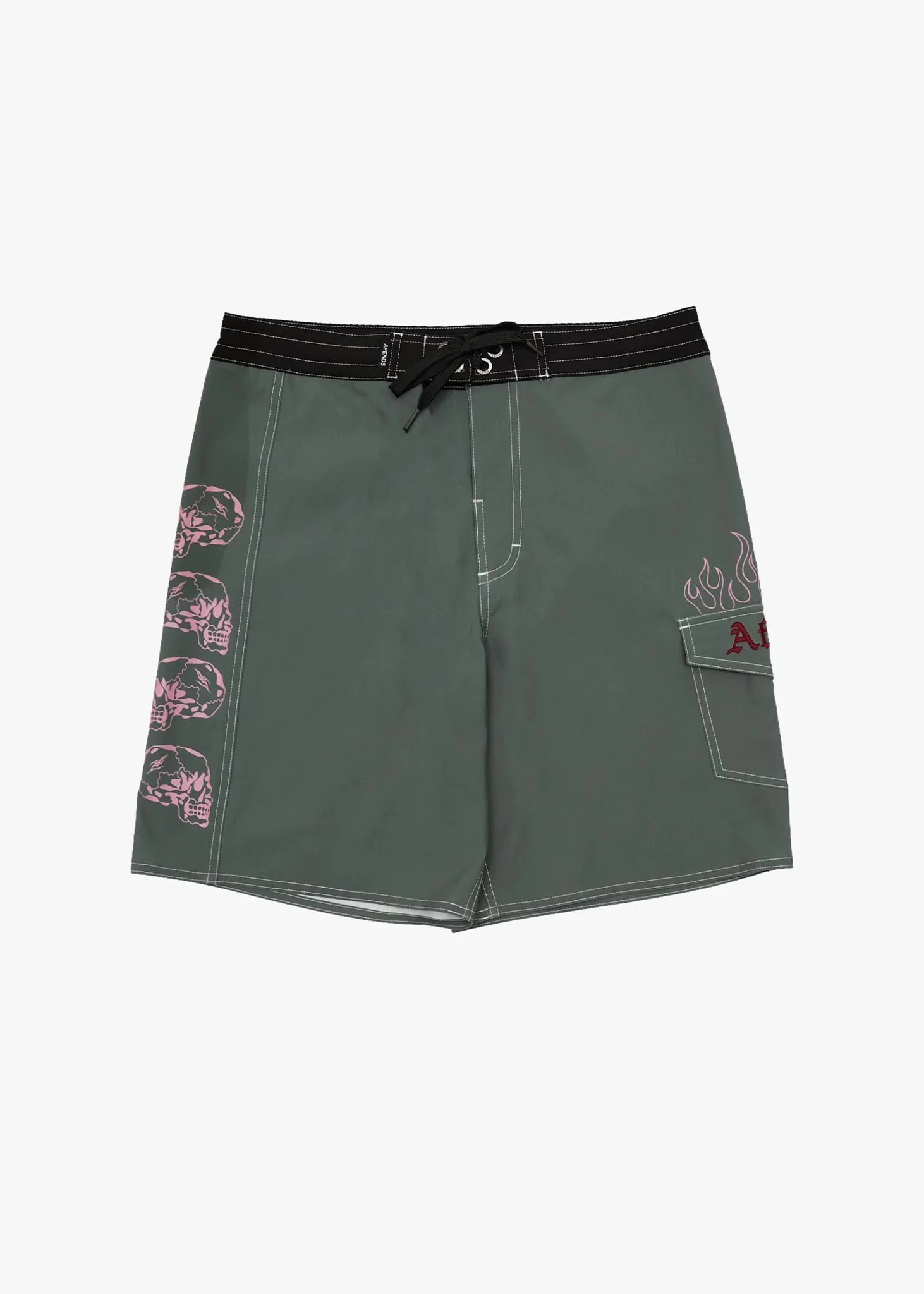 AFENDS Mens Temporal - Surf Related V2 Boardshort 18 - Sycamore