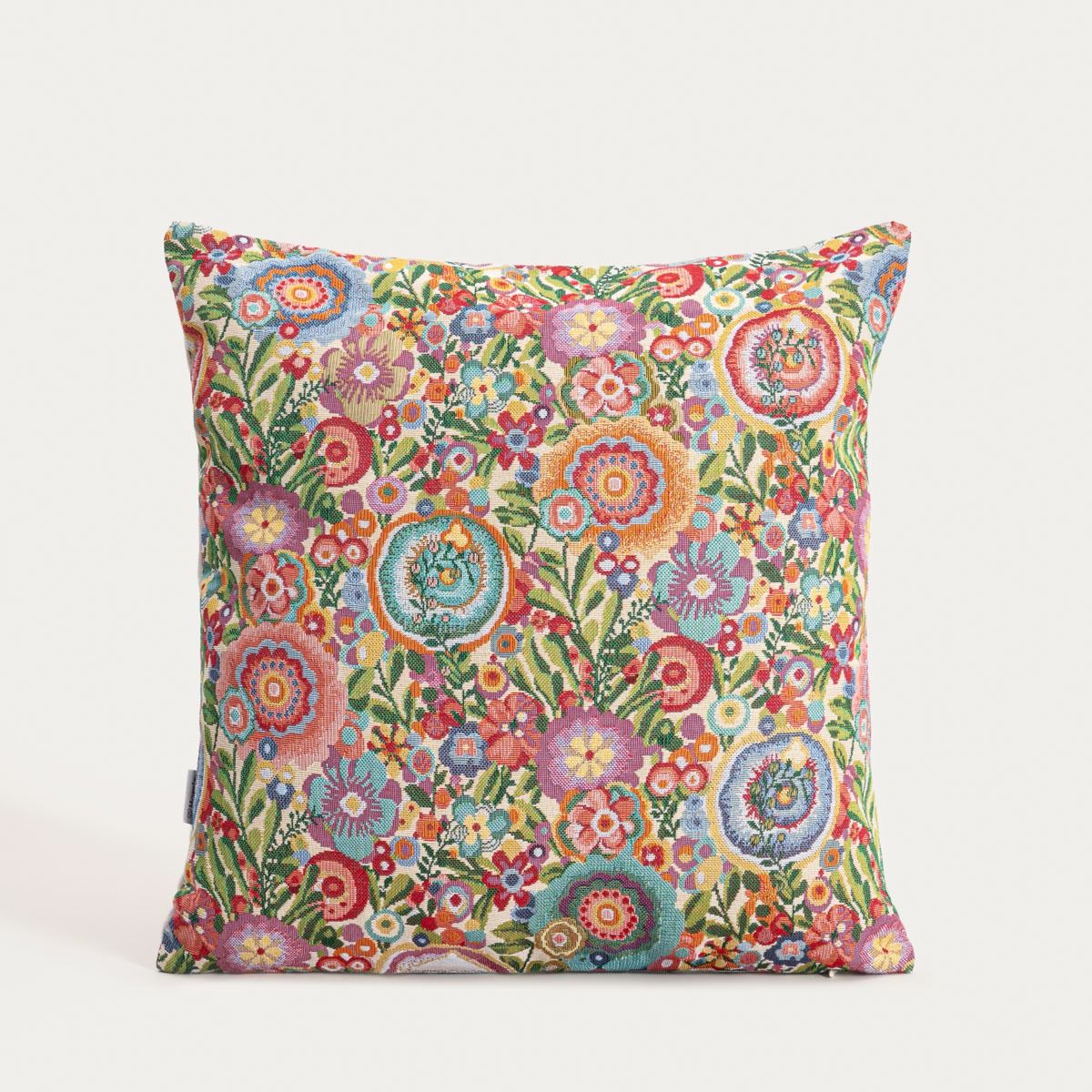 Poszewka TAPAN żakardowa bogato zdobiona w kwiaty 45x45cm