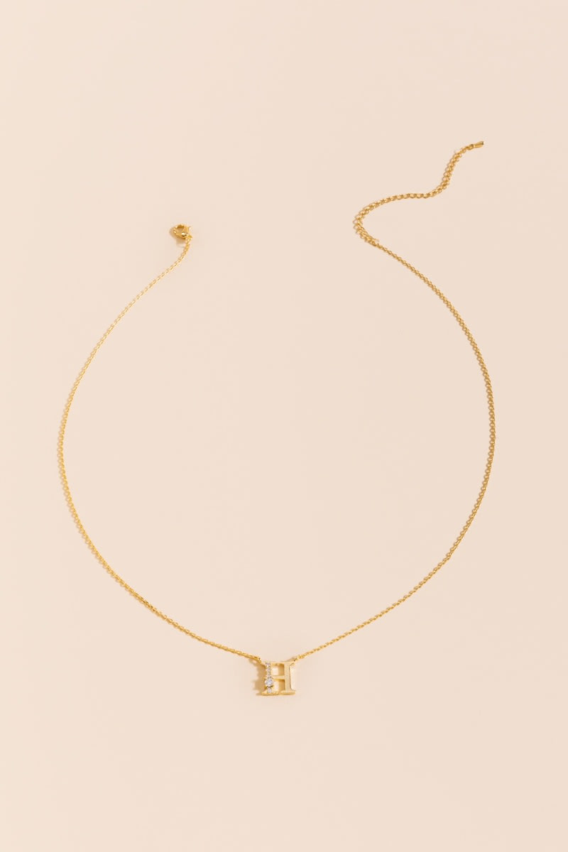 Crystal Cluster Initial Necklace