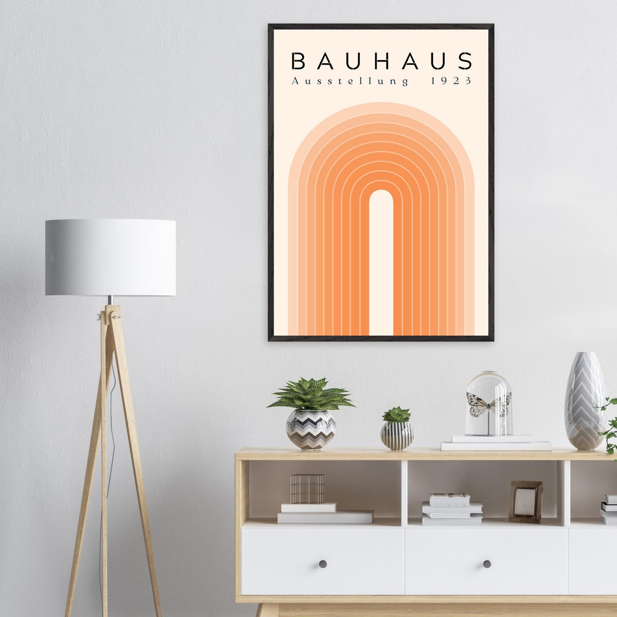 Artfulprints Poster Bauhaus - Orange rainbow  - 70x100 cm - Oranje