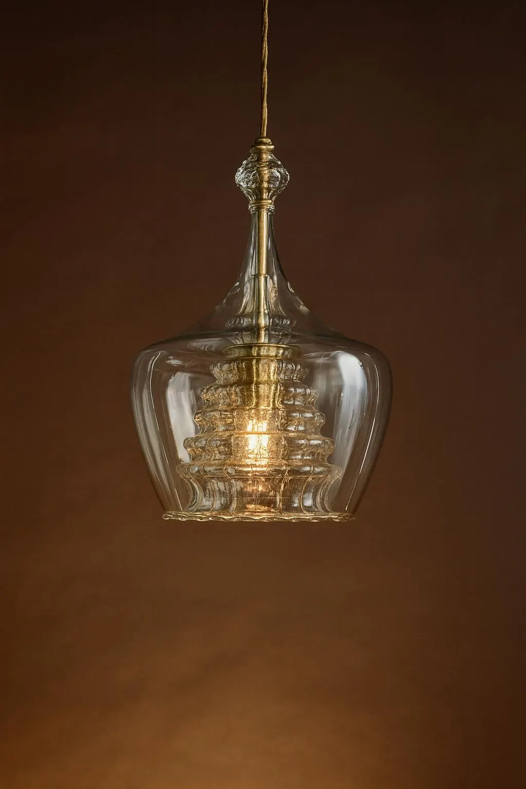 Handmade Glass Blown Pendant Light: Modern Kitchen Island Lighting