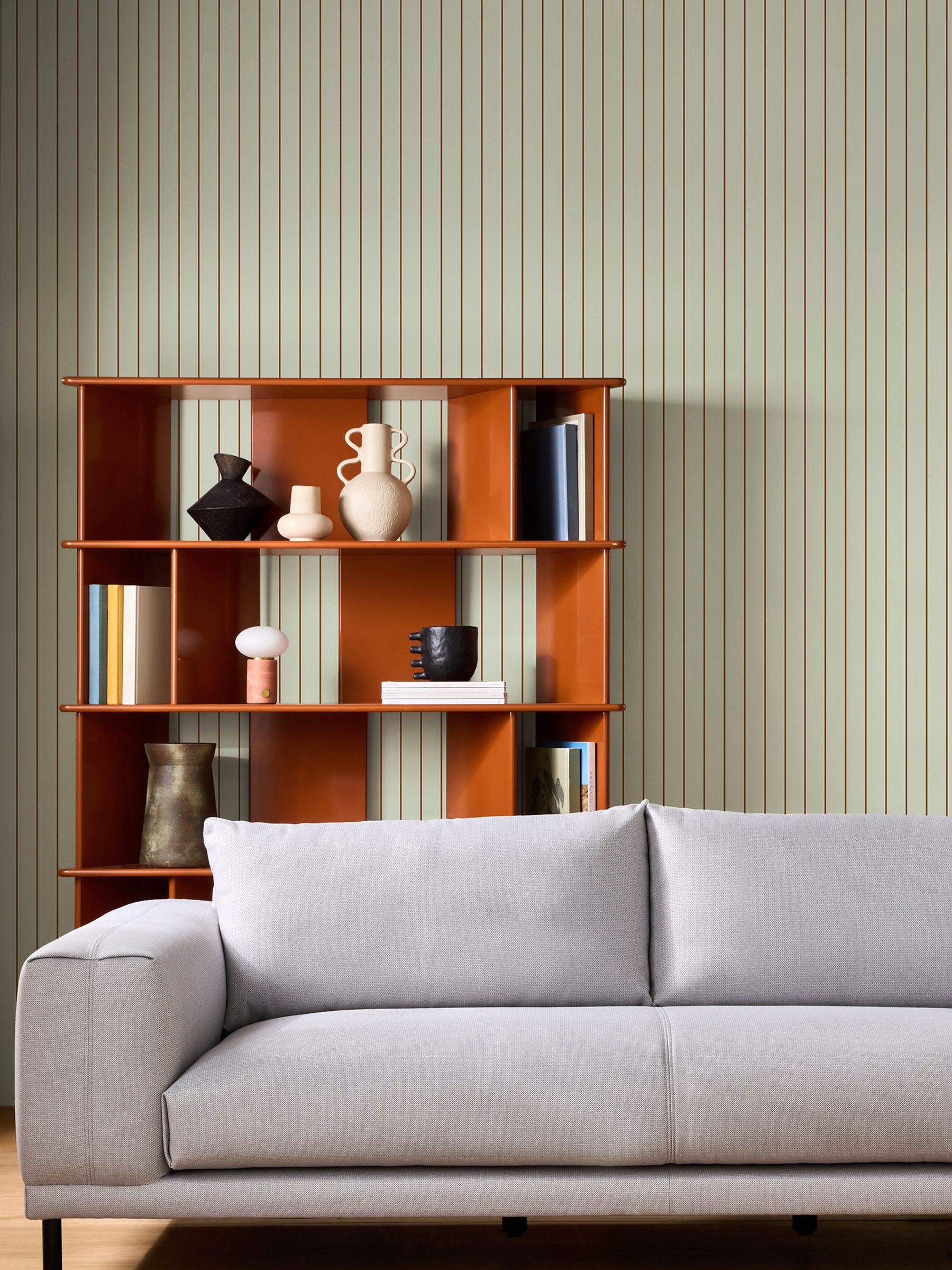 Kyria Stripe 10M Wallpaper in Mint Chocolate