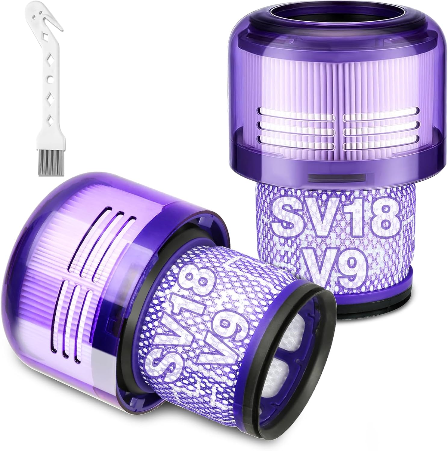 V9 SV18 Filter Replacement for Dy-Son Digital Slim & V9 Motorbar Cordless Vacuum, Digital Slim Origin & Fluffy & Fluffy Extra & Fluffy Pro Vac, for Part No.970612-01, 2 Pack V9 Hepa Filter