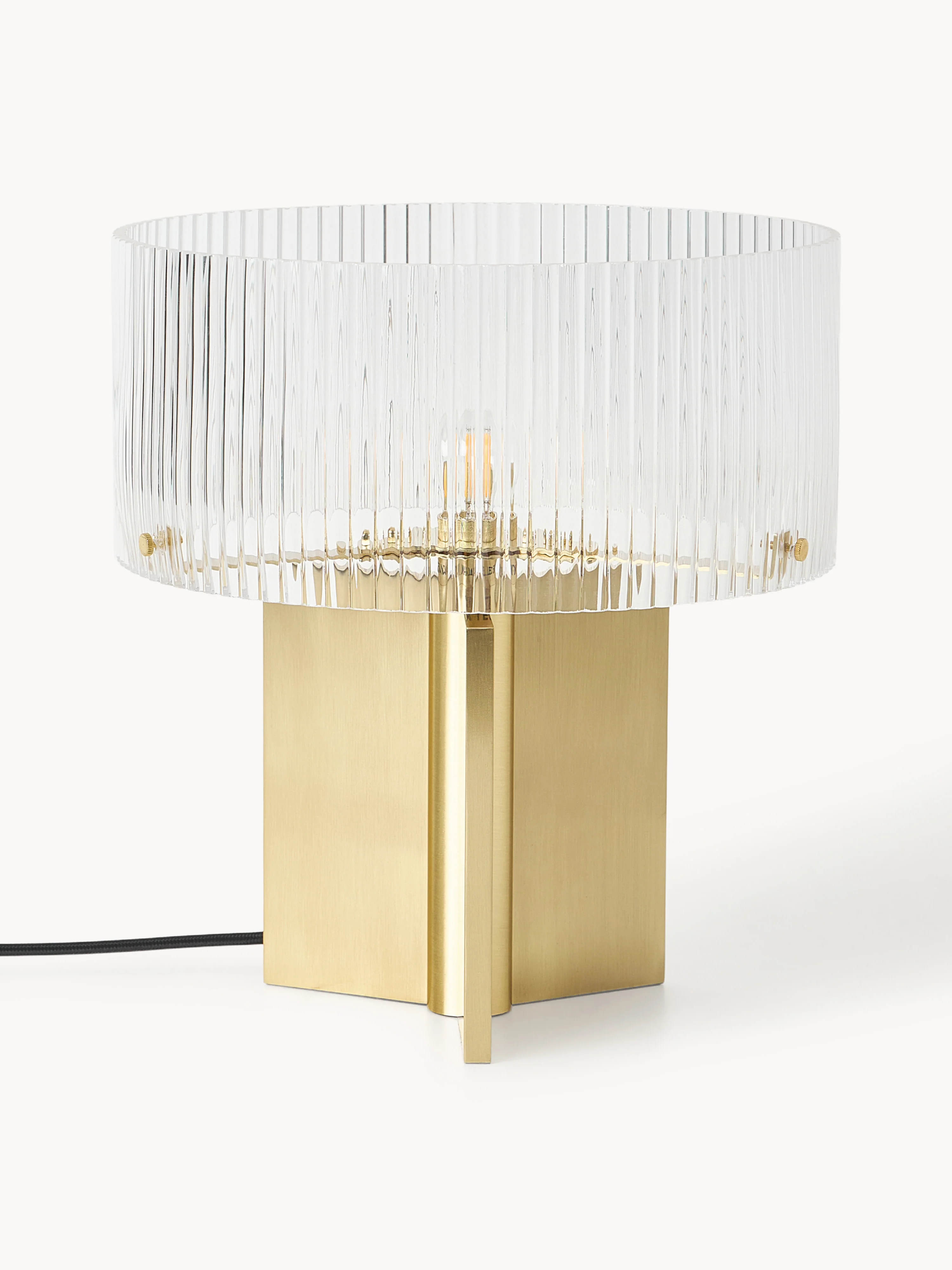 Tischlampe Emmi mit Riffelglas