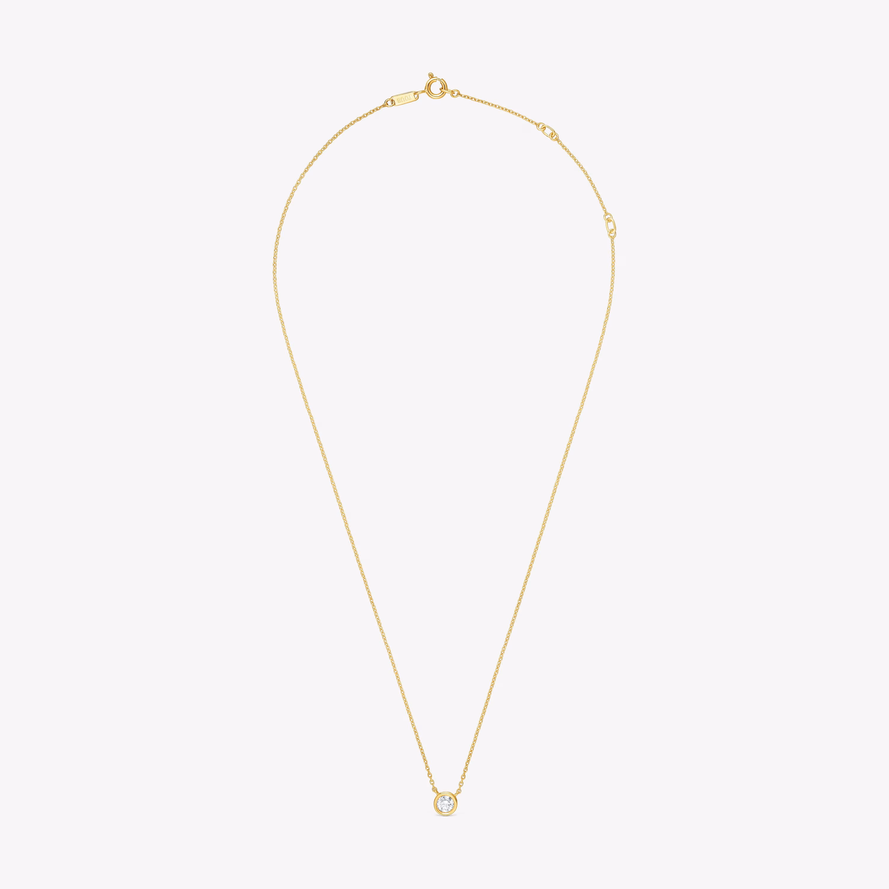 Collar corto con baño de oro 18 kt sobre plata y diamante creado en laboratorio Line LGD
