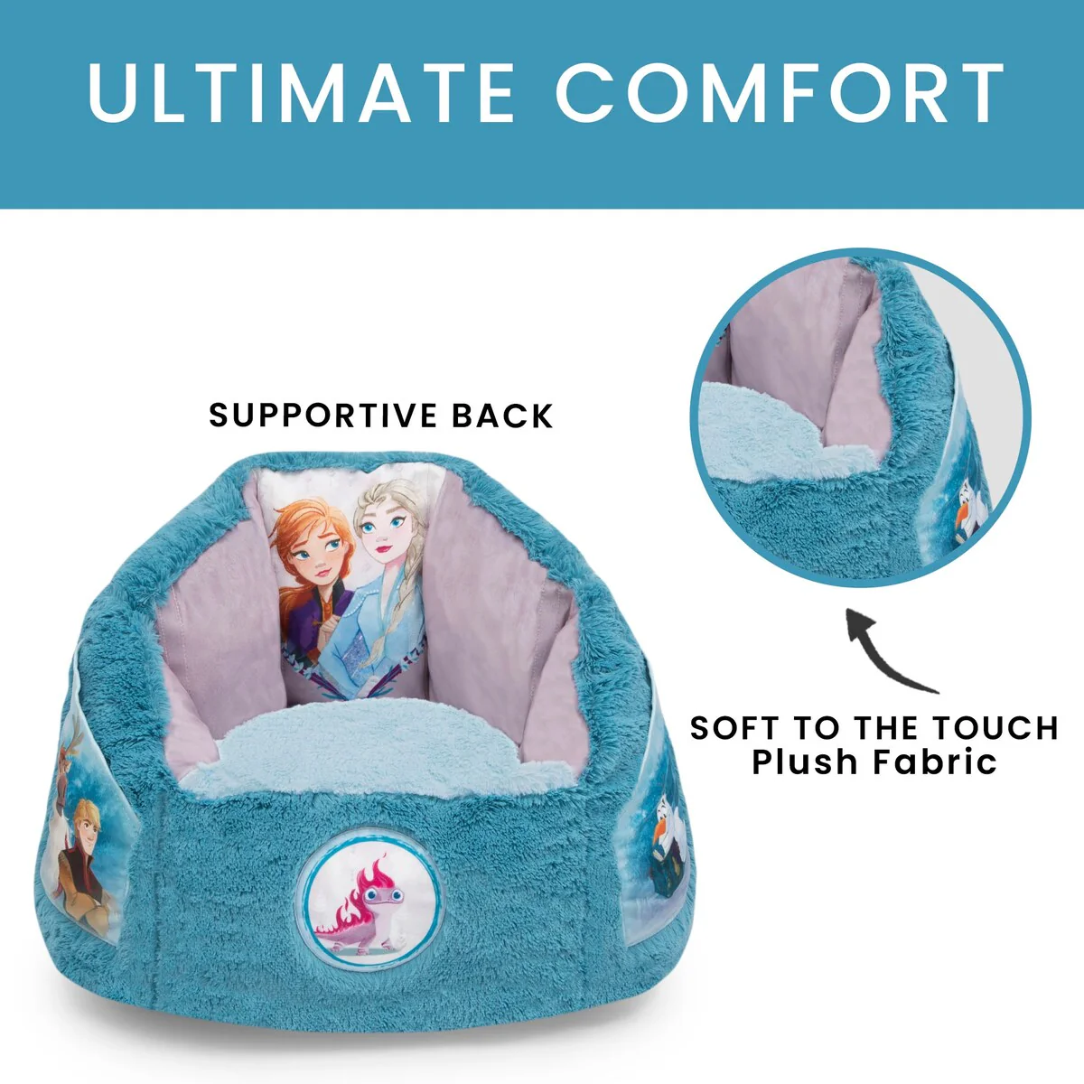 Disney Frozen Cozee Fluffy Chair by Delta Children, Toddler Size for Kids Up to 6 Years Old