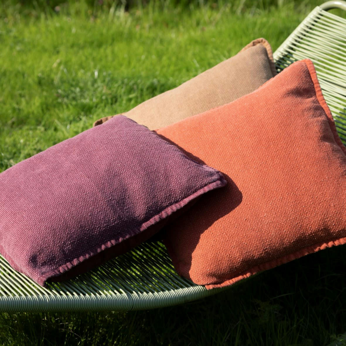 - Housse de coussin rouge en coton-45x45 cm uni