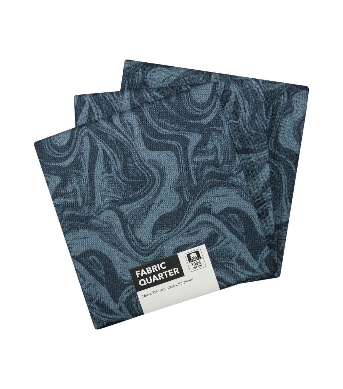 18 x 21 Blue Oil Slick Cotton Fabric Quarter 1pc by Keepsake Calico