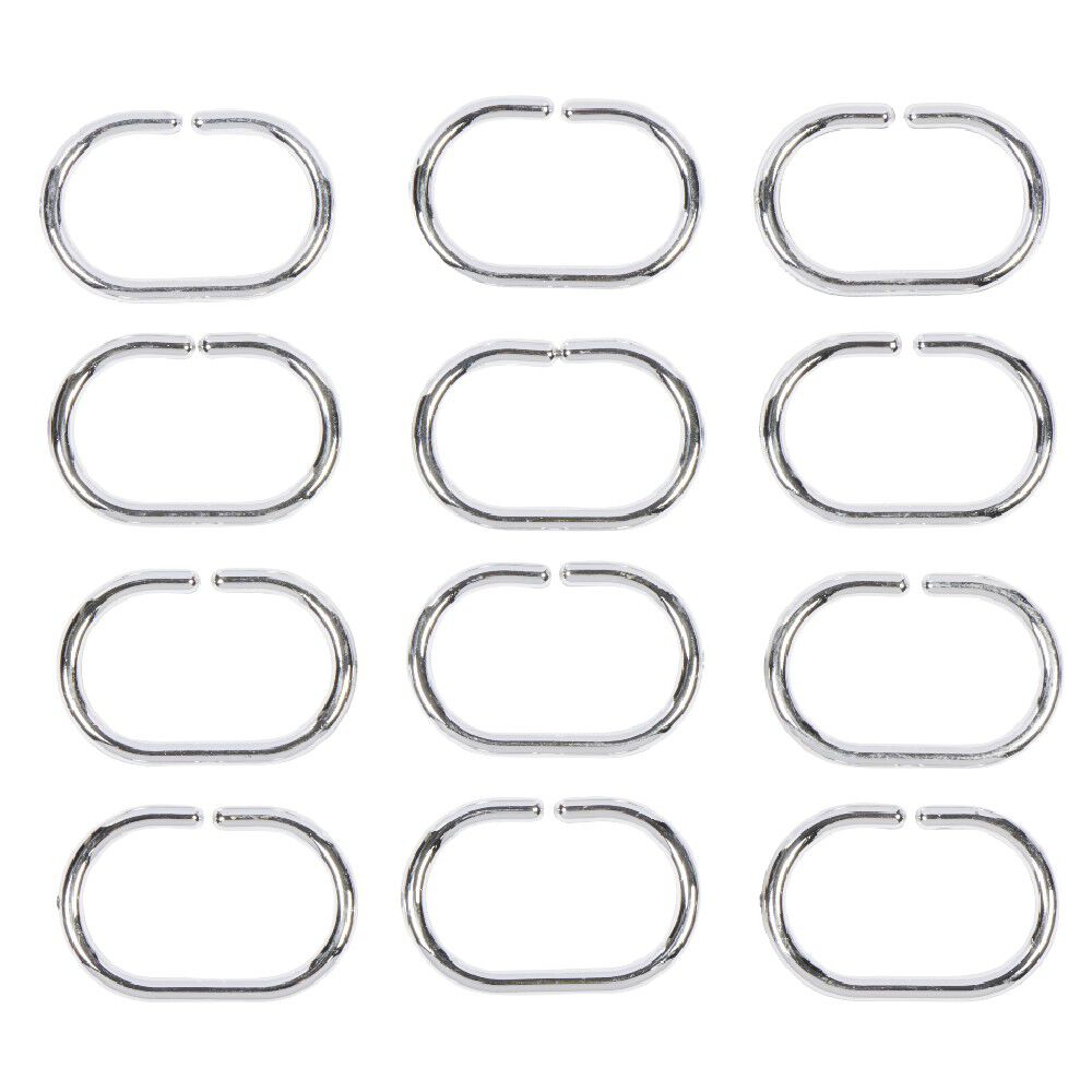 Anneau de douche gris ovale x12