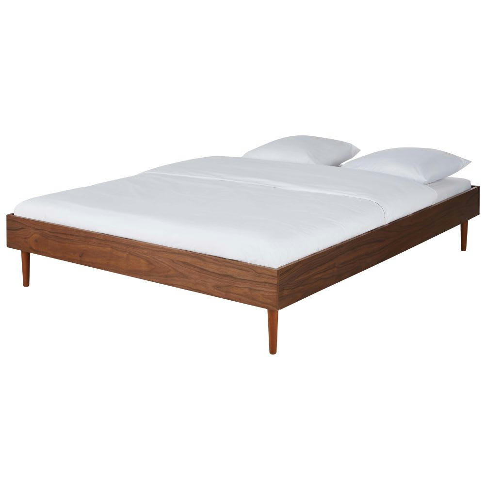 Griffith - Lit vintage avec sommier à lattes en bois de pin massif 160x200