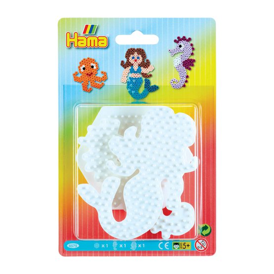 Hama Seahorse and Mermaid Pegboards 3 Pack