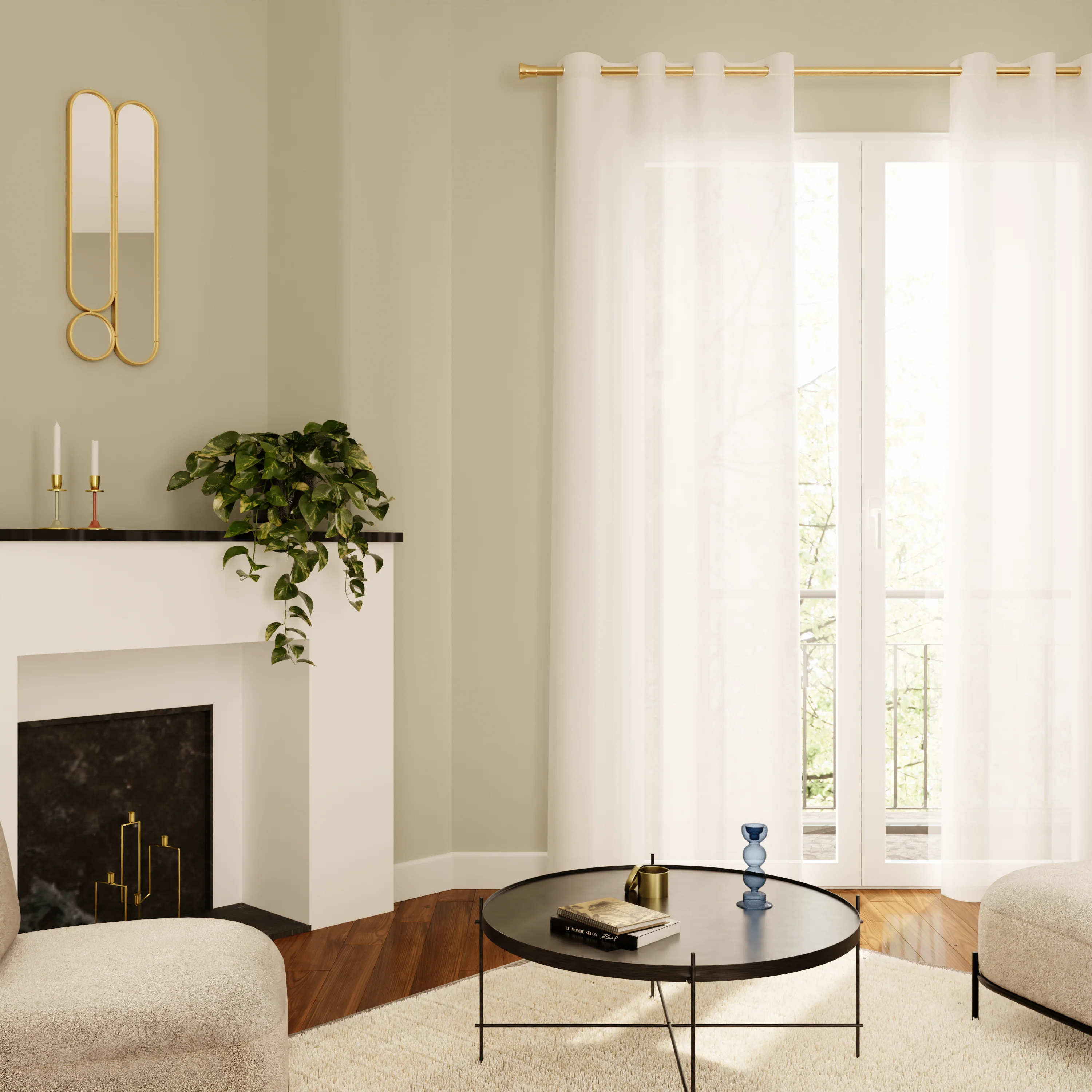 Voilage VOILE CHIC coloris blanc 145 x 240 cm