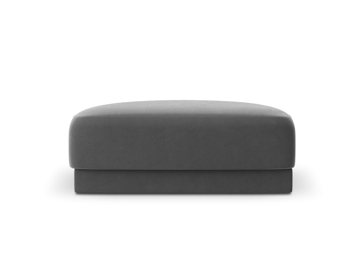 Micadoni Poef Miley flueel, grijs - 90x90x40cm