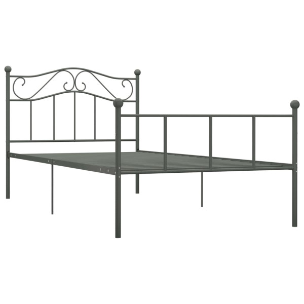 Rama łóżka Szary 90 x 200 cm Metal vidaXL