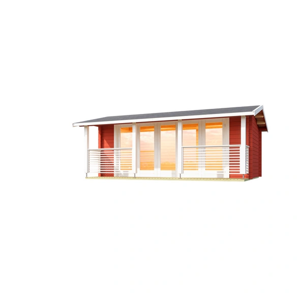 Gartenhaus »Lyndhurst«, BxHxT: 610 x 244,8 x 460 cm, (Außenmaß inkl. Dachüberstand), schwedenrot