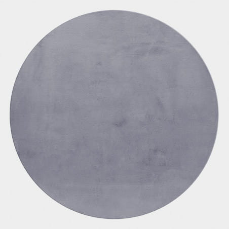 Dywan pluszowy Pouffy szary 120 cm x 120 cmkoło
