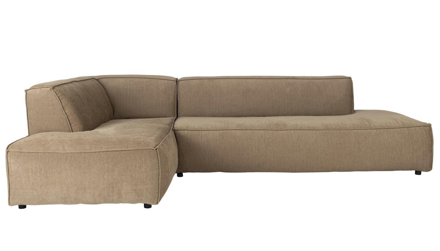 FAT FREDDY - Grand canapé d'angle gauche en velours caramel