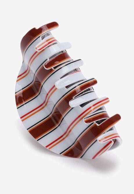 Womens Blue Stripe Claw Hair Clip