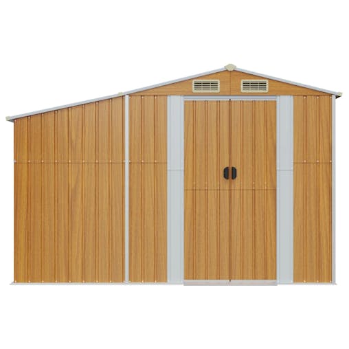 NNEVL Garden Shed Brown 277x93x179 cm Galvanised Steel