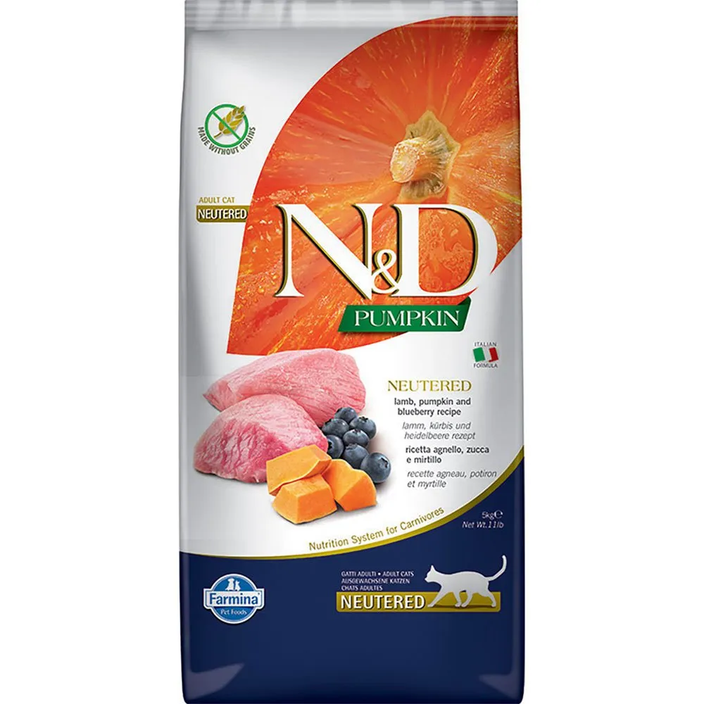 Farmina Pumpkin Neutered Lamb Cranberry Cat Food 5kg