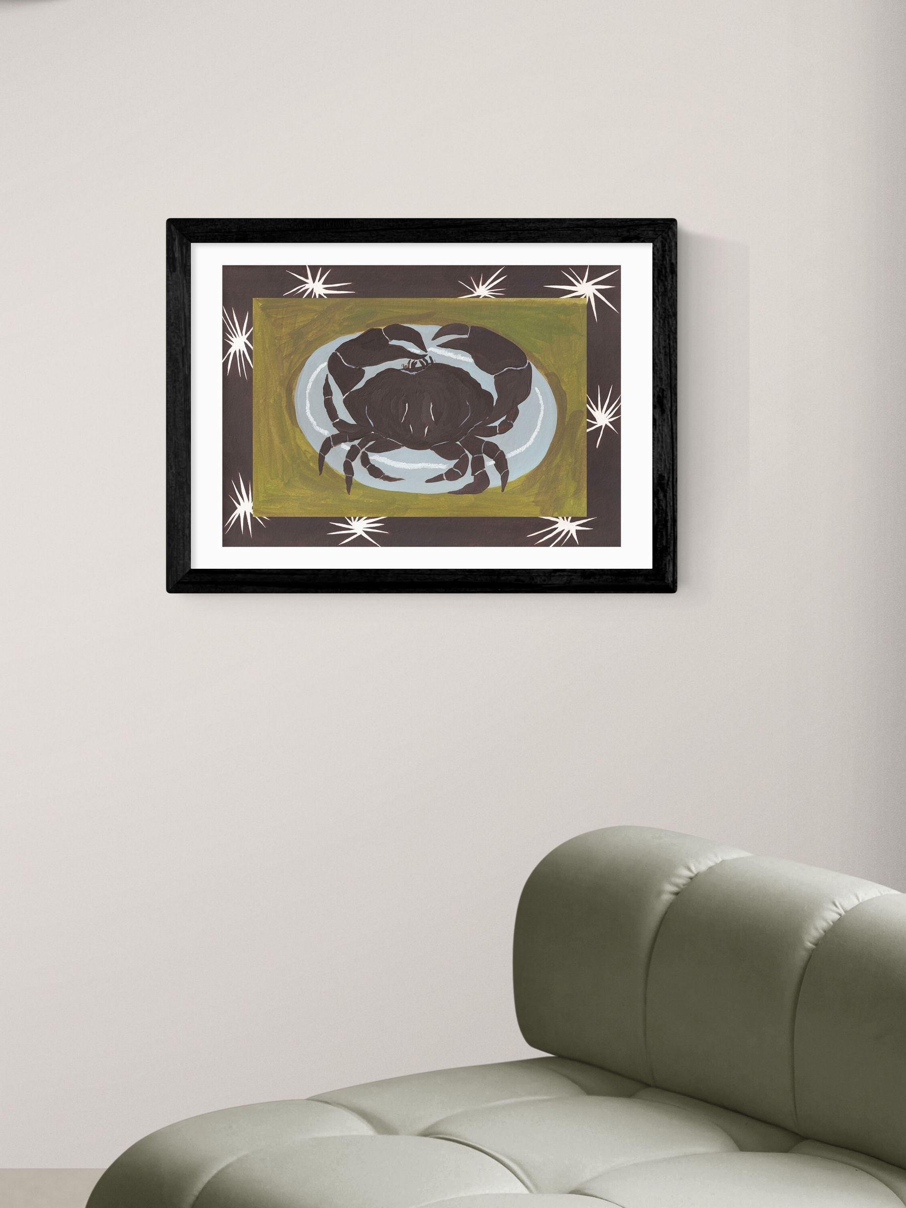 East End Prints Black Crab Cancer Star Sign Wall Art Print by Jazmine Joye