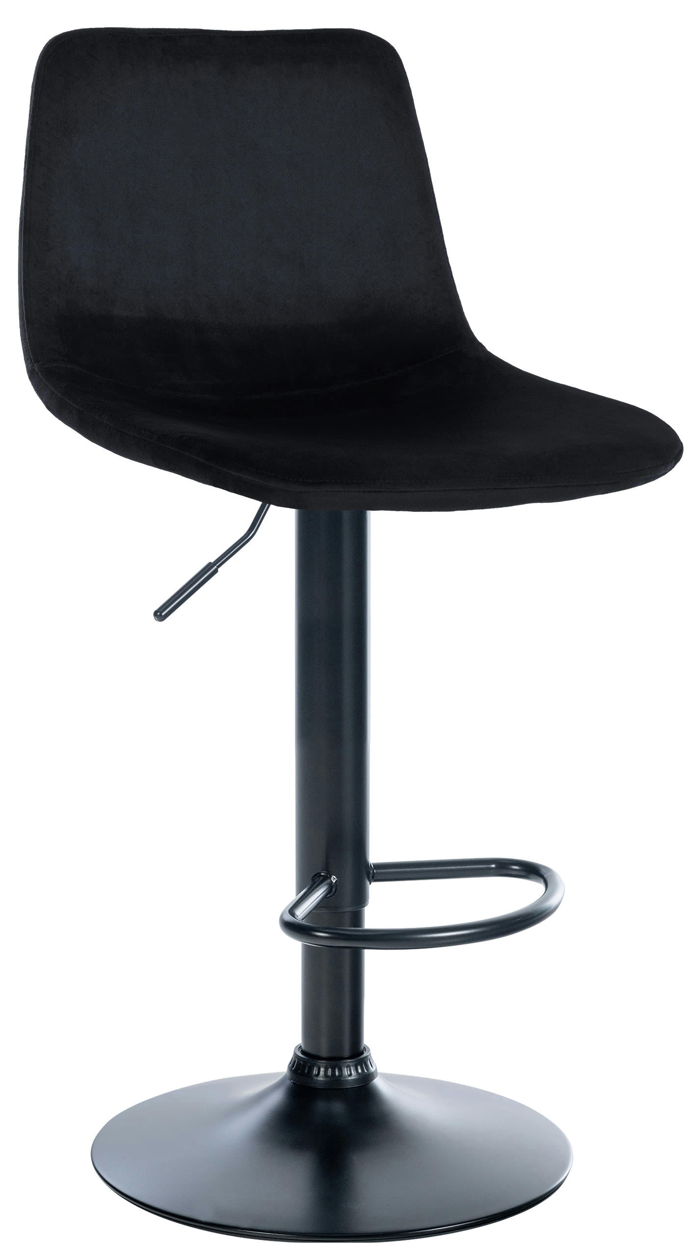 DIVO - Tabouret de bar velours ajustable pivotant velours Noir