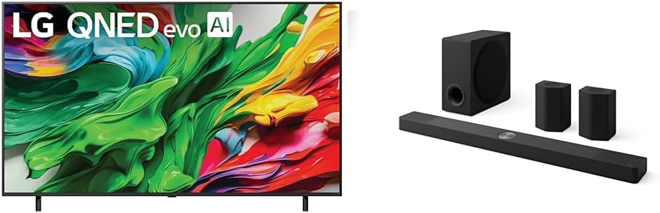 LG 65 QNED85A 4K Smart TV & 9.1.5-Ch. S95TR Soundbar with Dolby Atmos  DTS:X  Wireless Speakers and Subwoofer Home Theater Bundle