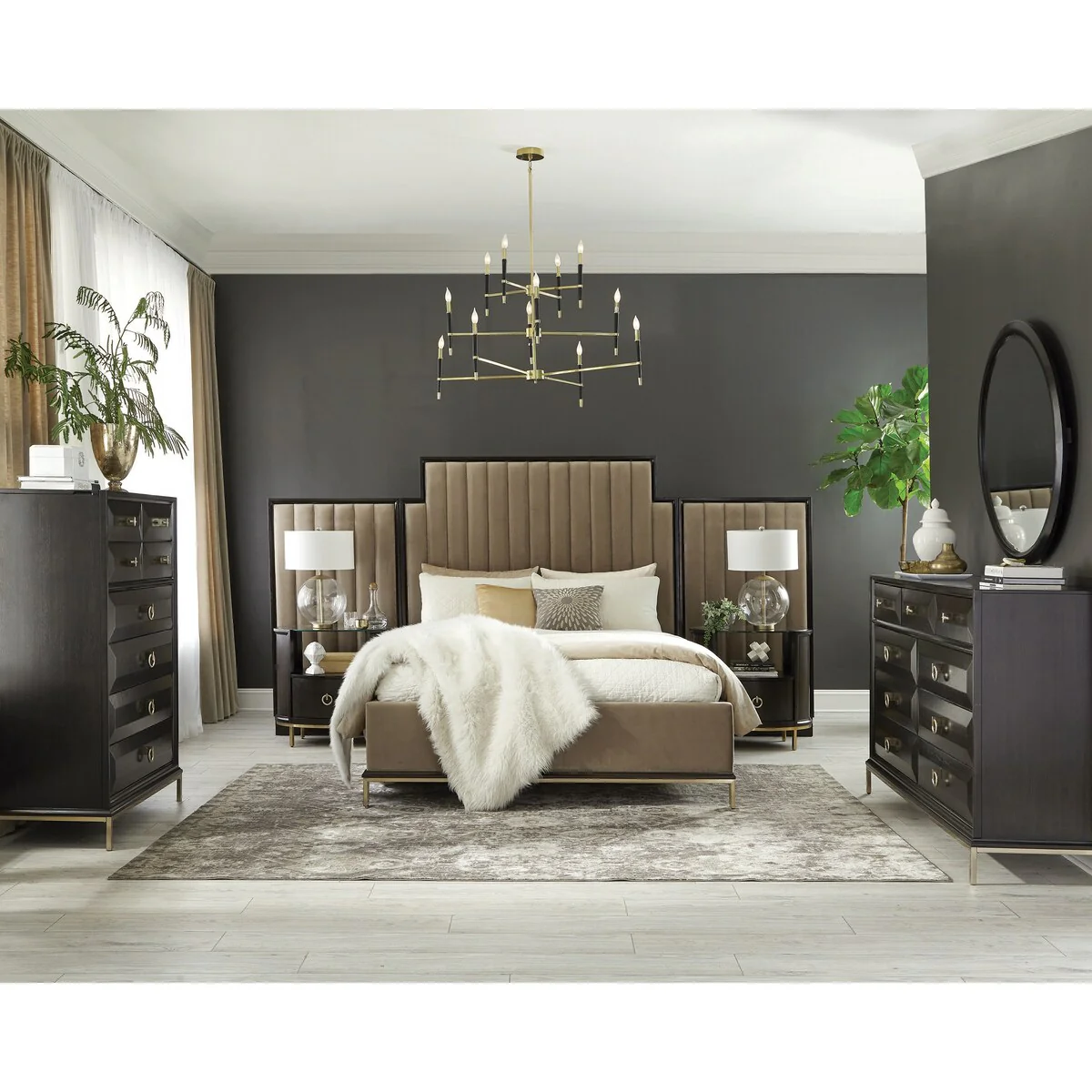 Claymor 4-piece Panel Bedroom Set with 3-Drawer Nightstand