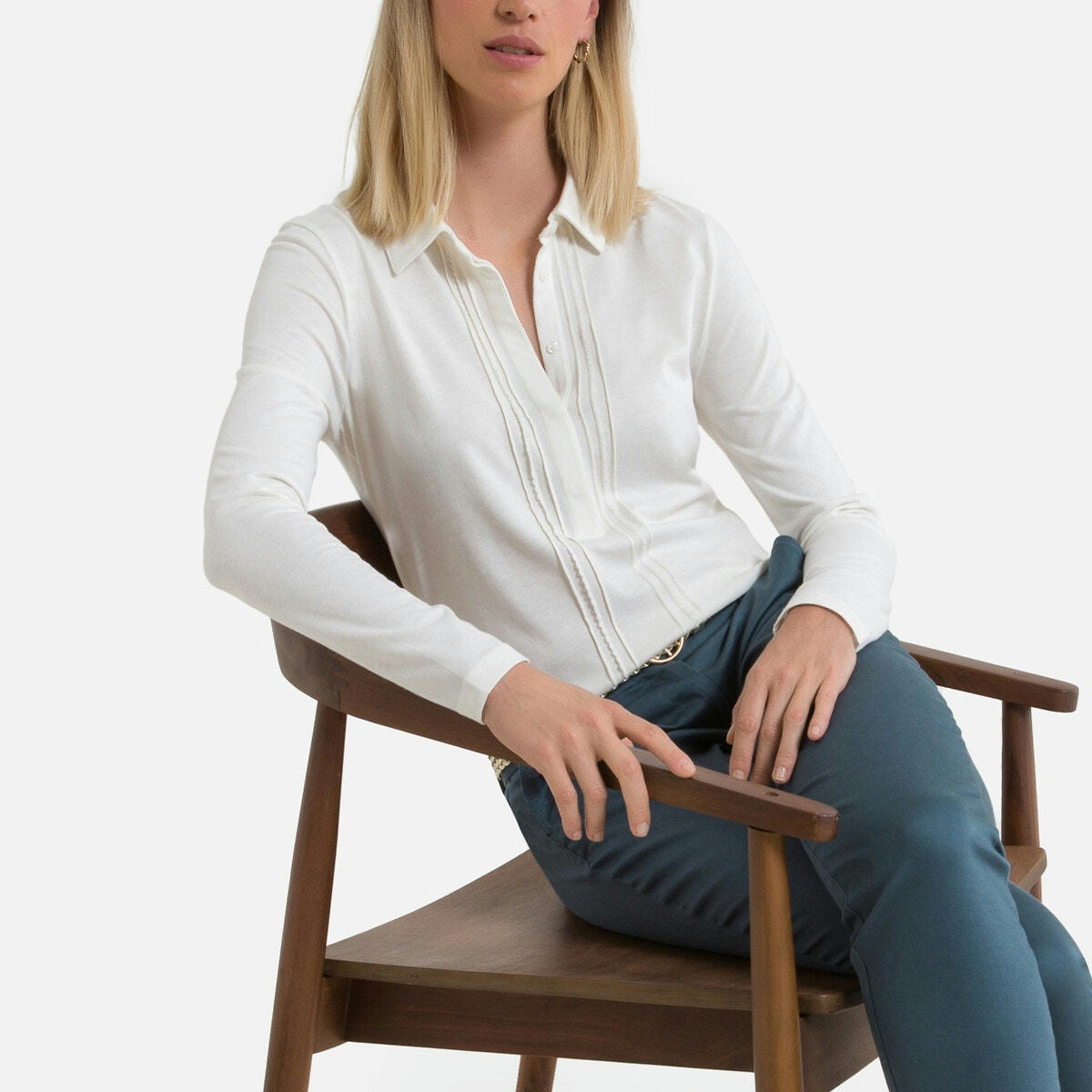 T-shirt col polo, manches longues