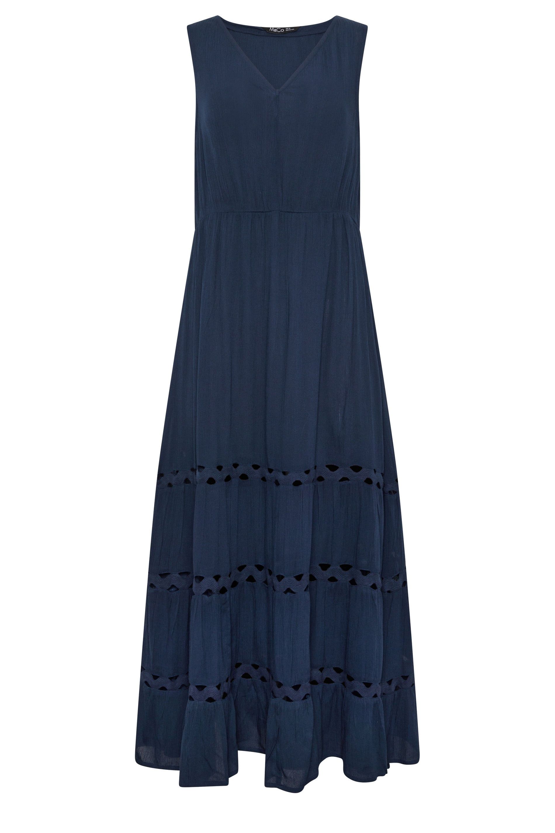 M&Co Sleeveless Tiered Maxi Dress