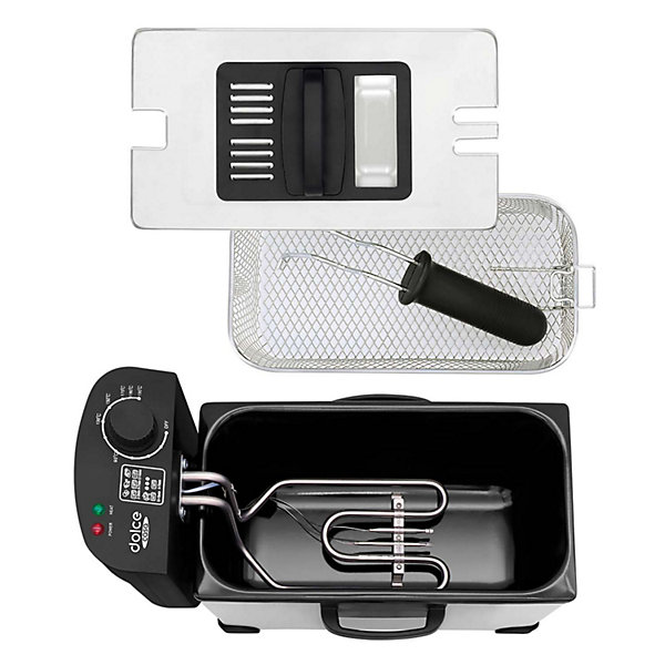Friteuse Dolce Casa DC-FR-3L-INOX Capacité de 3L, 2000W, Thermostat Réglable, Facile à Nettoyer