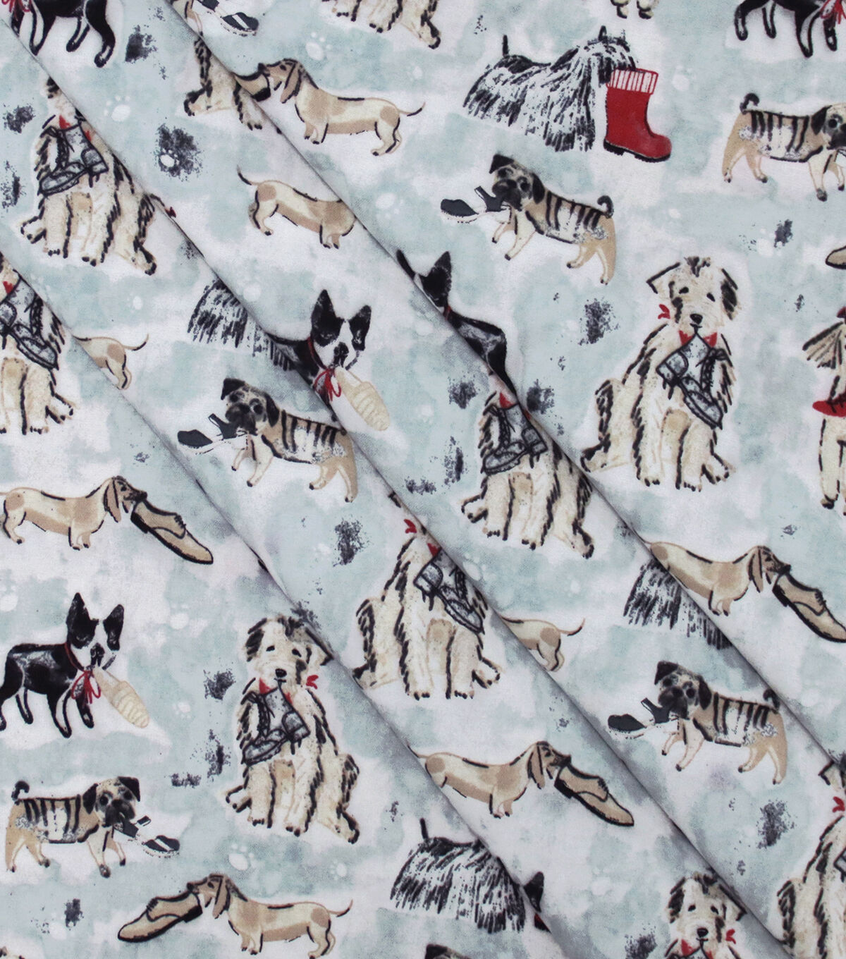 Dog Sketch Gray Super Snuggle Flannel Fabric