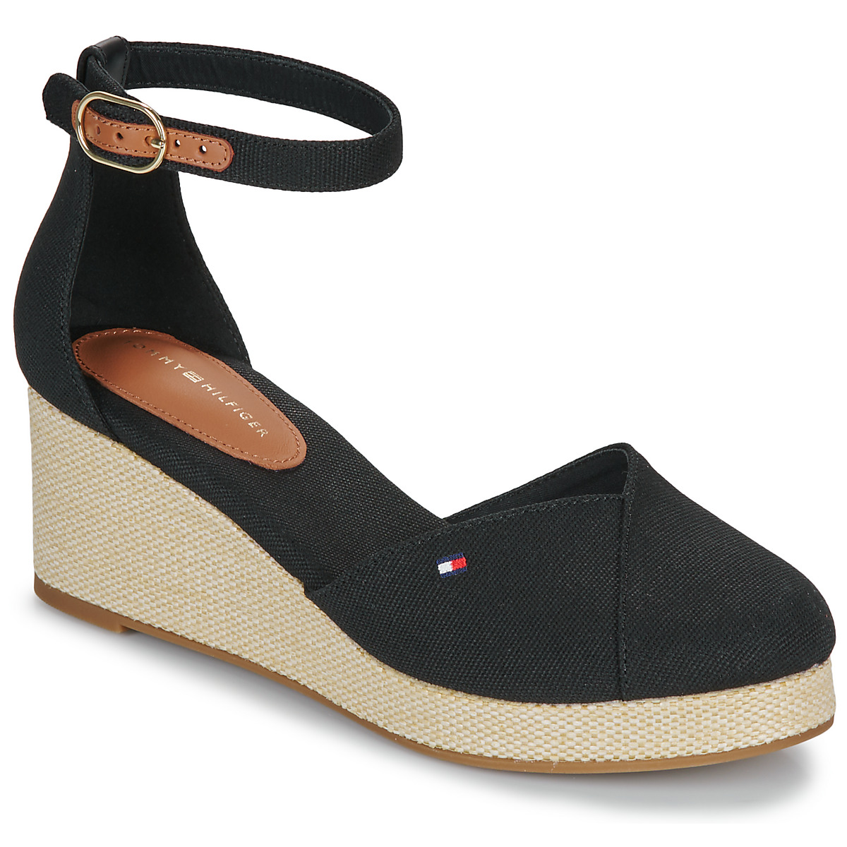 Tommy Hilfiger - FLAG CLOSED TOE MID WEDGE ESPAD - Black