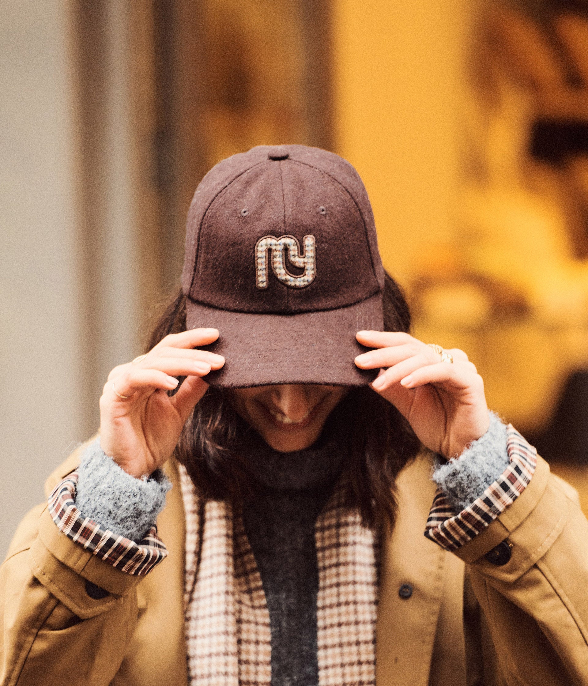 Casquette chocolat brodée Alvina