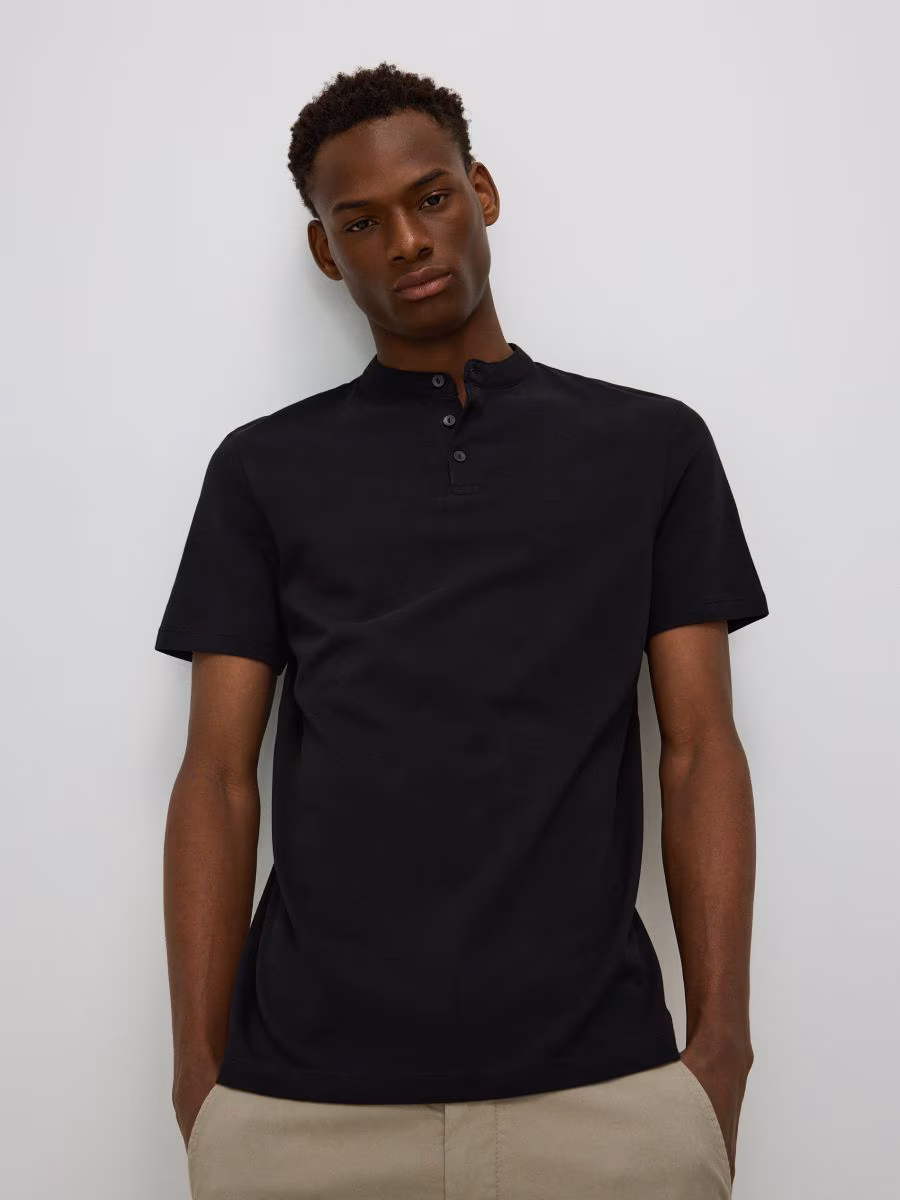 Stand-Up Collar Polo Shirt