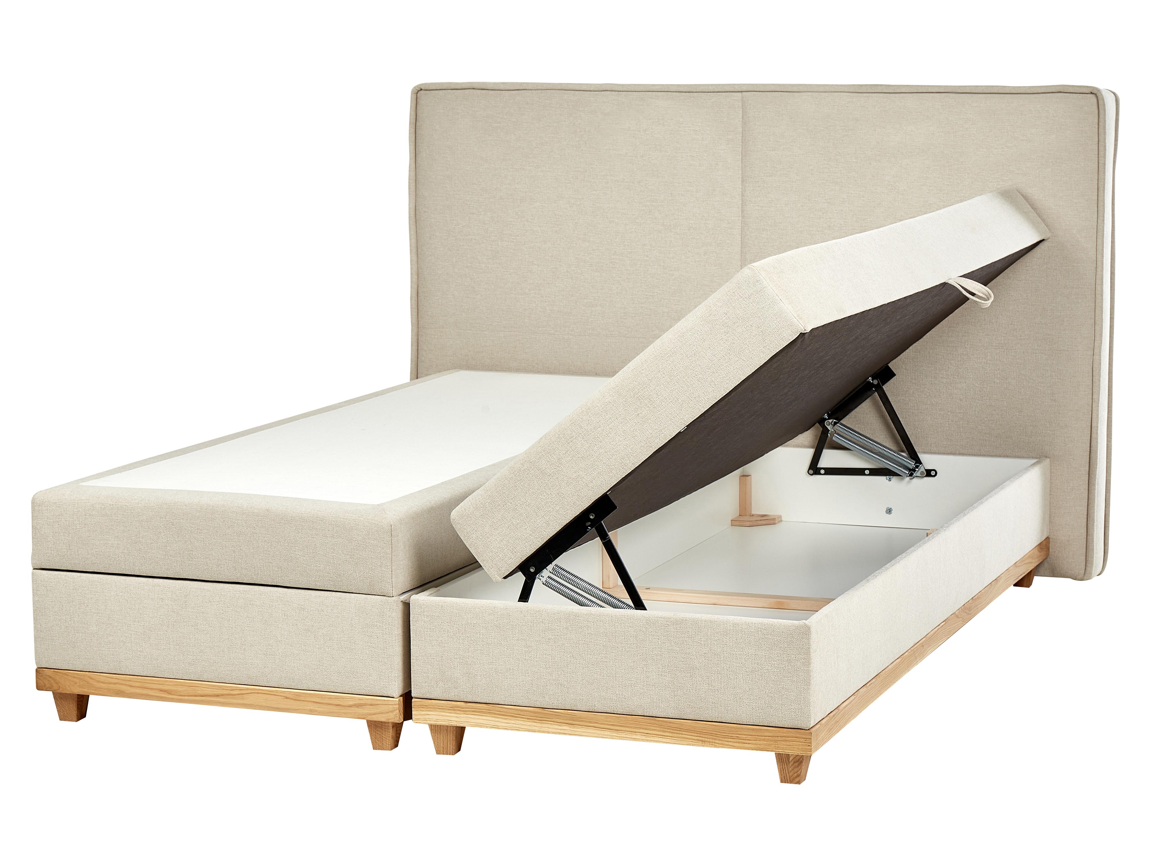Divan Bed with Storage Fabric DYNASTY 160 x 200 cm (EU King Size) Beige