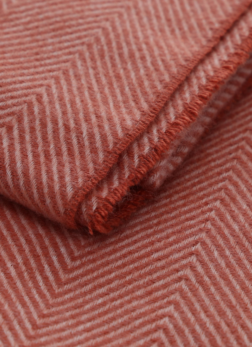 PLAID à MOTIFS CHEVRONS JACQUARD HANK TERRACOTTA